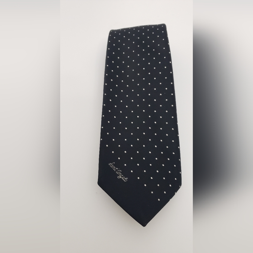 Saint Angelo Mens Black Polka Dot Tie Skinny Width Irving Berlin Hollywood